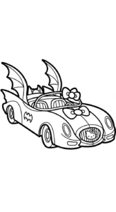 imprimer coloriage Batman et Hello Kitty updated