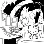 coloriage Batman et Hello Kitty updated à imprimer a4