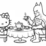 coloriage Batman et Hello Kitty updated a imprimer gratuitement