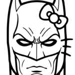 coloriage Batman et Hello Kitty updated à imprimer pour enfant de 3 ans