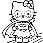 coloriage Batman et Hello Kitty updated à imprimer gratuit