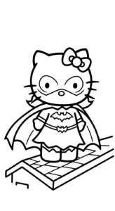 coloriage Batman et Hello Kitty updated à imprimer gratuit