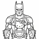coloriage Batman et Hello Kitty updated pour enfant