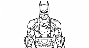 coloriage Batman et Hello Kitty updated pour enfant