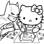 coloriage Batman et Hello Kitty updated et apprentissage