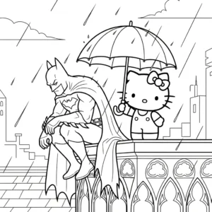 coloriage Batman et Hello Kitty updated et decoupage a imprimer gratuit