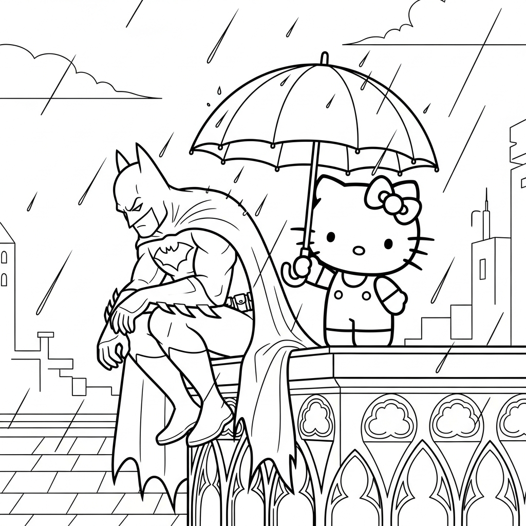 Batman et Hello Kitty