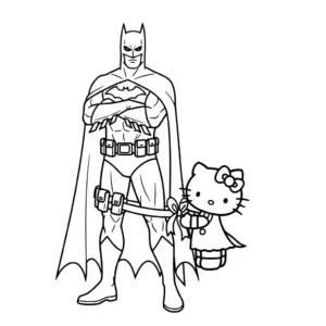 coloriage Batman et Hello Kitty updated et apprentissage