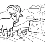 image de coloriage Chèvre pour enfant