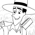 coloriage Curious George à imprimer pour enfant de 2 ans