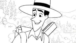coloriage Curious George à imprimer pour enfant de 2 ans