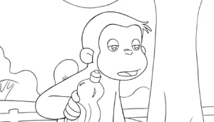 coloriage Curious George gratuit pour enfants