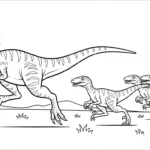 coloriage Dilophosaurus pour enfant de 5 ans