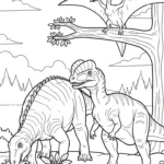 télécharger coloriage Dilophosaurus gratuit