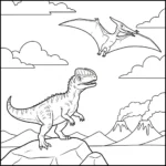 coloriage Dilophosaurus pour primaire