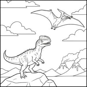 coloriage Dilophosaurus pour primaire
