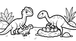 coloriage Dilophosaurus à imprimer pdf gratuit