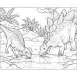 image de coloriage Dilophosaurus pour enfant