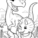 coloriage Dilophosaurus pour enfants a imprimer
