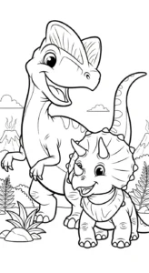 coloriage Dilophosaurus pour enfants a imprimer