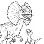 coloriage Dilophosaurus pour primaire