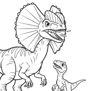 coloriage Dilophosaurus pour primaire