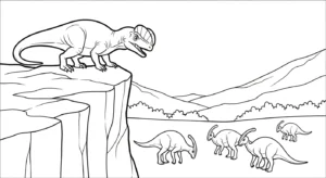 coloriage Dilophosaurus pour enfant de 10 ans