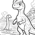 coloriage Dilophosaurus en ligne pour enfant