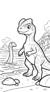 coloriage Dilophosaurus en ligne pour enfant