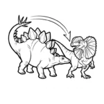 coloriage Dilophosaurus à imprimer pour enfants