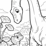 image de coloriage Dilophosaurus pour enfant
