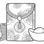 coloriage Enveloppe Rouge pour enfant de 3 ans