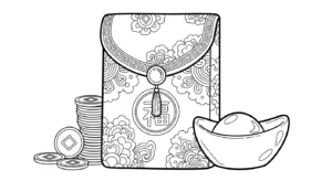 coloriage Enveloppe Rouge pour enfant de 3 ans