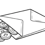 coloriage Enveloppe Rouge pour enfant à imprimer