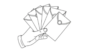 coloriage Enveloppe Rouge a imprimer