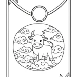 image de coloriage Enveloppe Rouge pour enfant