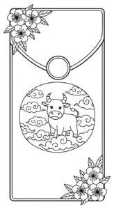 image de coloriage Enveloppe Rouge pour enfant