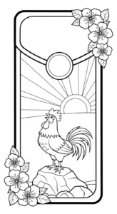 coloriage Enveloppe Rouge et decoupage