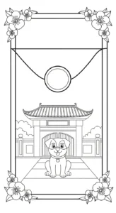 coloriage Enveloppe Rouge et apprentissage