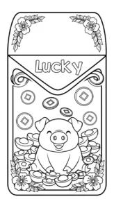 imprimer coloriage Enveloppe Rouge gratuit