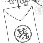 coloriage Enveloppe Rouge pour enfant de 3 ans