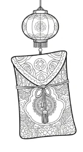 coloriage Enveloppe Rouge pour enfant de 5 ans