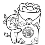 coloriage Enveloppe Rouge pour enfant
