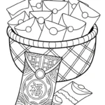 coloriage Enveloppe Rouge de pour enfants