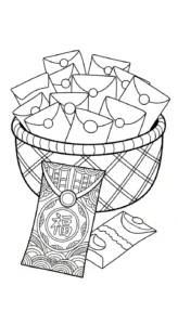 coloriage Enveloppe Rouge de pour enfants