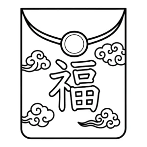 coloriage Enveloppe Rouge pour enfants à télécharger