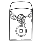 coloriage Enveloppe Rouge a colorier en ligne