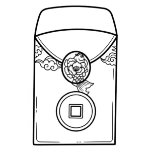coloriage Enveloppe Rouge a colorier en ligne
