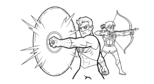 coloriage Justice League à imprimer pdf gratuit