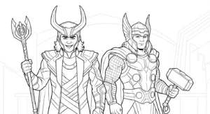 coloriage Loki Marvel pour enfant gratuit